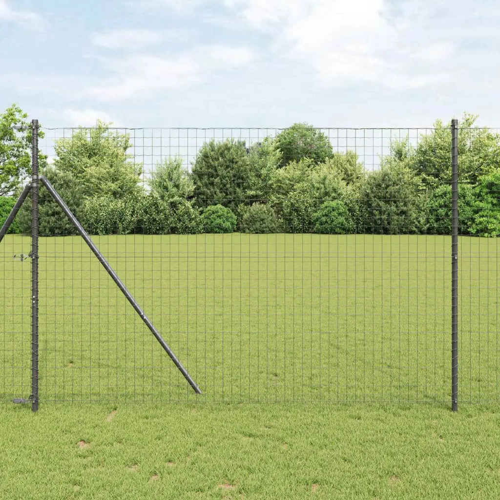 Palo della recinzione 2 pcs Grigio Acciaio Verniciato a Polvere 42012769