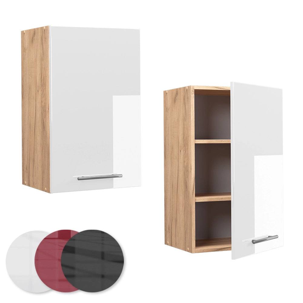 Pensile da cucina Fame-Line Bianco lucido/Rovere dorato 45 cm Vicco