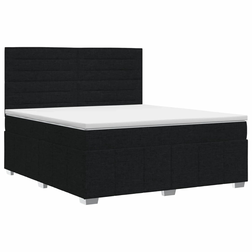 Letto box spring con materasso Nero 180 x 200 cm Tessuto 3454192