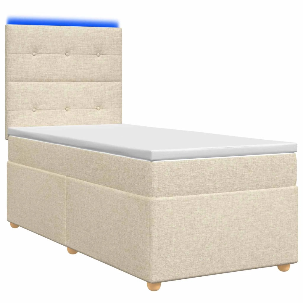 Letto box spring con materasso Crema 100 x 200 cm Tessuto 3455285