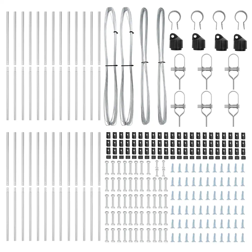 Palo della recinzione 26 pcs Grigio 3,2 x 3,2 x 190 cm
