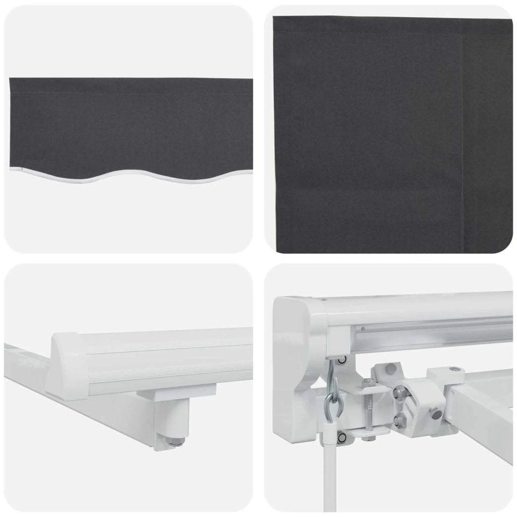 Cornice per Tenda Manuale con LED Bianco e Antracite 2,5 x 2 m 3420499