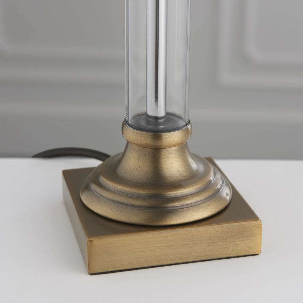 Base lampada tavolo classica vetro ottone E27 Endon