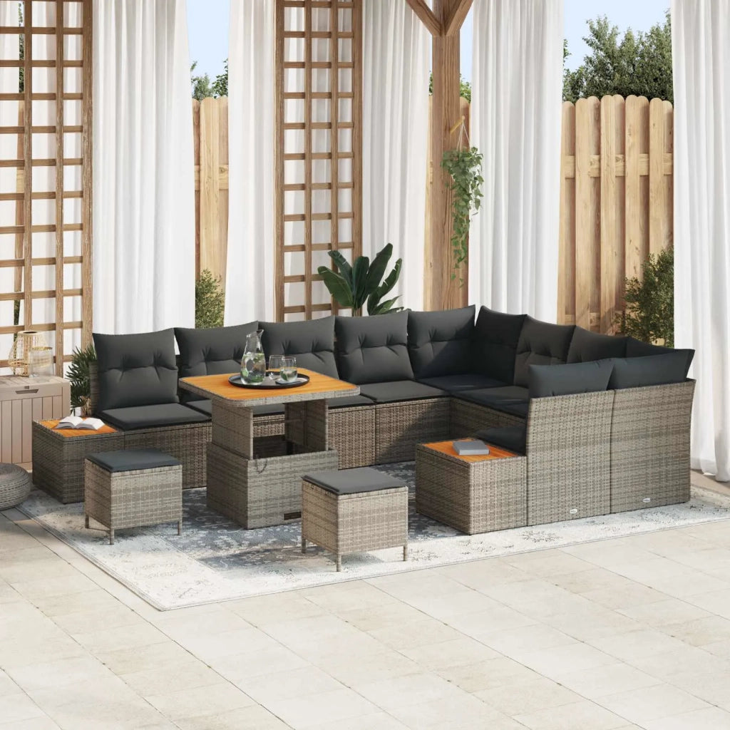 Set Divano da Giardino con cuscino 12 pcs Grigio 3363343