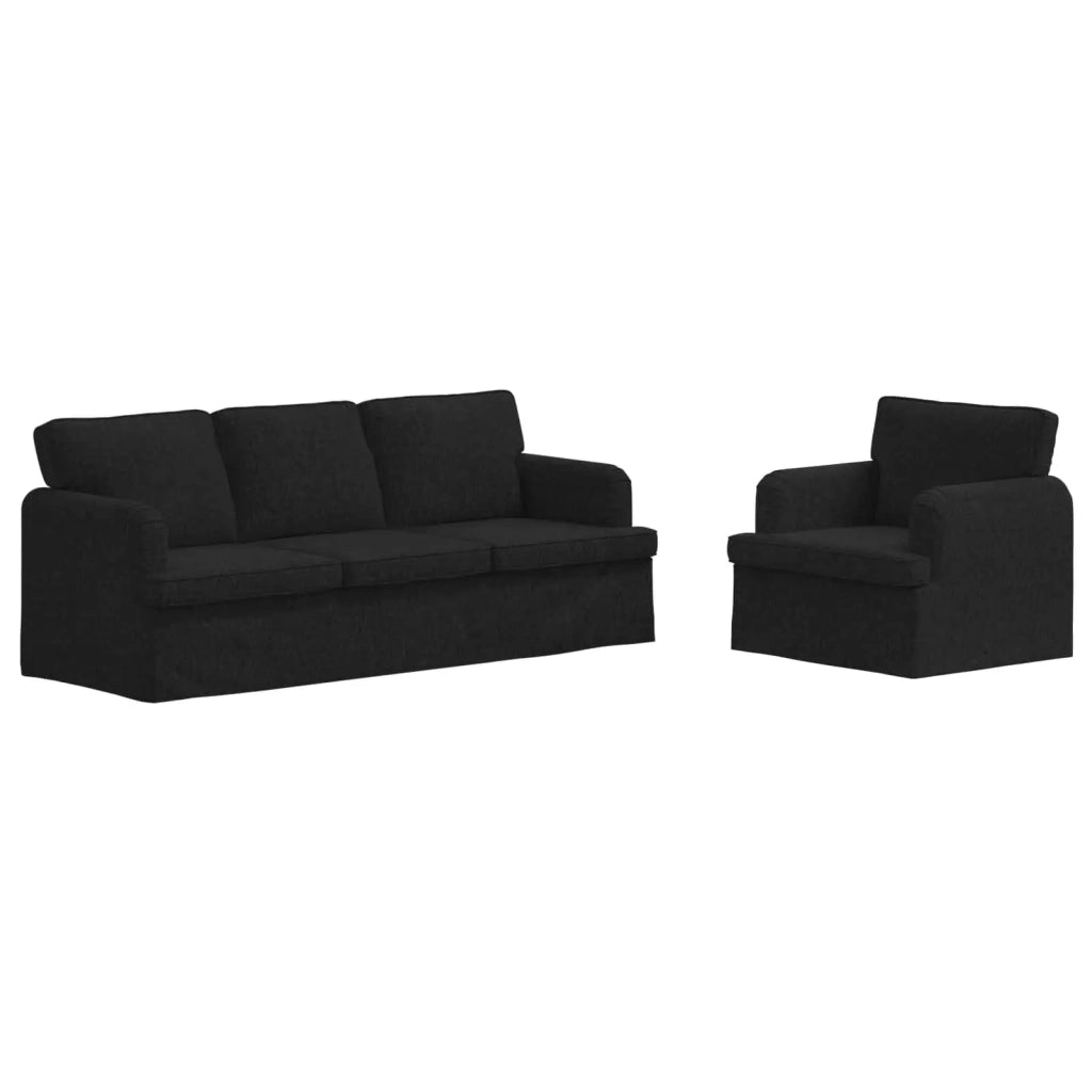 Set di divani 2 pcs Nero 201 x 80 x 85 cm Tessuto 3407606