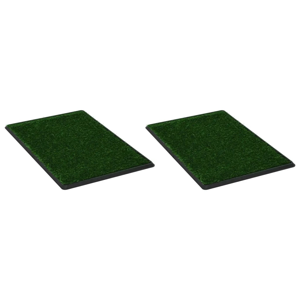 Toilette Animali 2 pz Vassoio e Prato Finto Verde 76x51x3cm WC CFW1258561