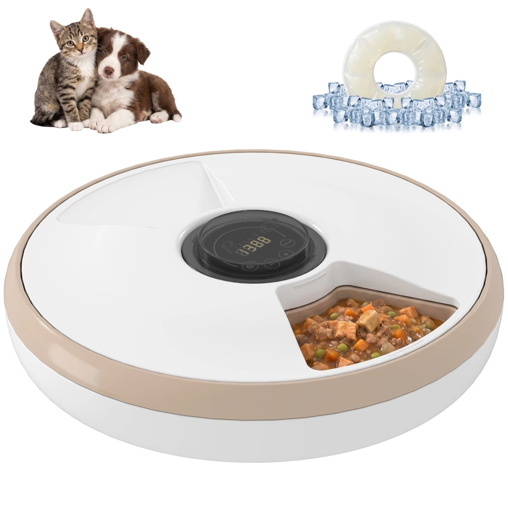 Distributore Automatico Cibo per Cani e Gatti ¨C Xylo ¨C 6 Scomparti Timer Programmabile con Display LED