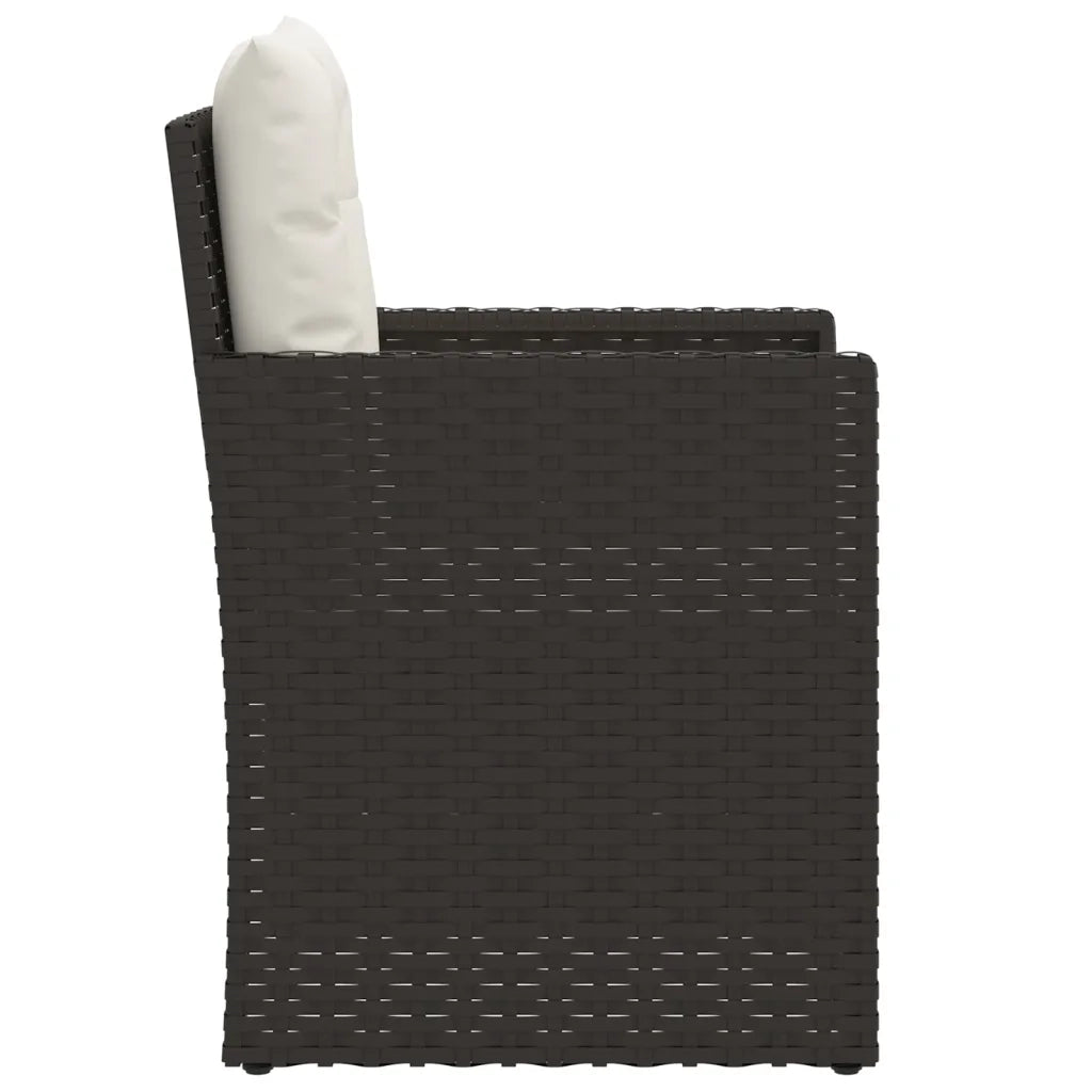 Set Divani da Esterno 3 pz | Set Salotto da Giardino con Cuscini in Polyrattan Nero