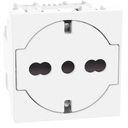 Presa flat bticino standard italia p40 bipasso 2p+t 16a superficie a scomparsa *** colore bianco, confezione 1