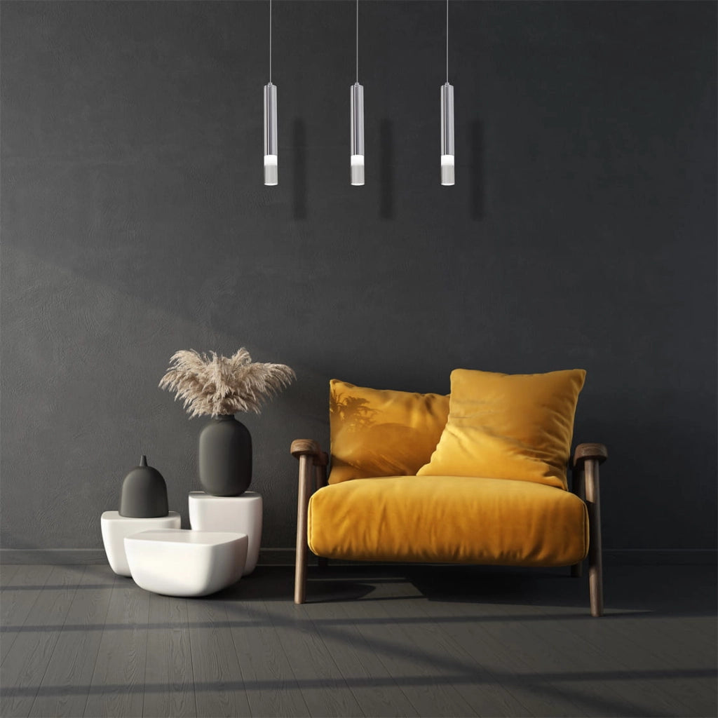 Lampada a sospensione Milagro ICE LED 15W cromo 3 luci