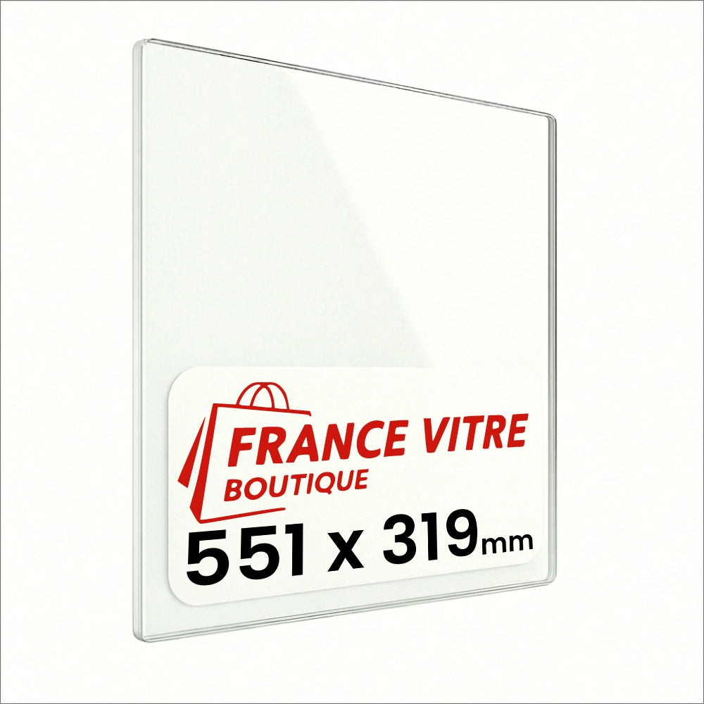 551 x 319 x 4 mm - Vetro per stufa a legna - vetro camino di ricambio - vetro per caminetto resistente al fuoco - France Vitre