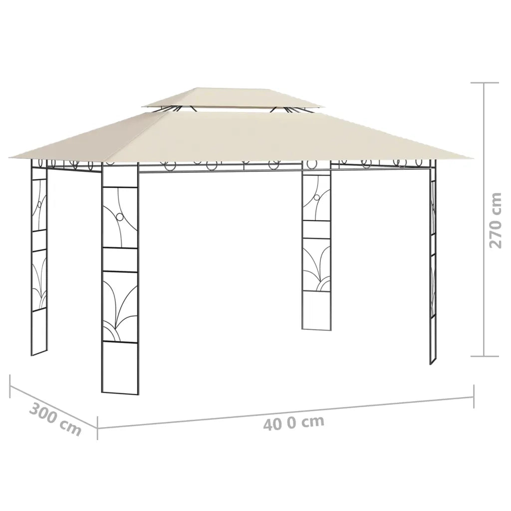 Gazebo | Pergolato 4x3x2,7 m Crema 160 g/m2