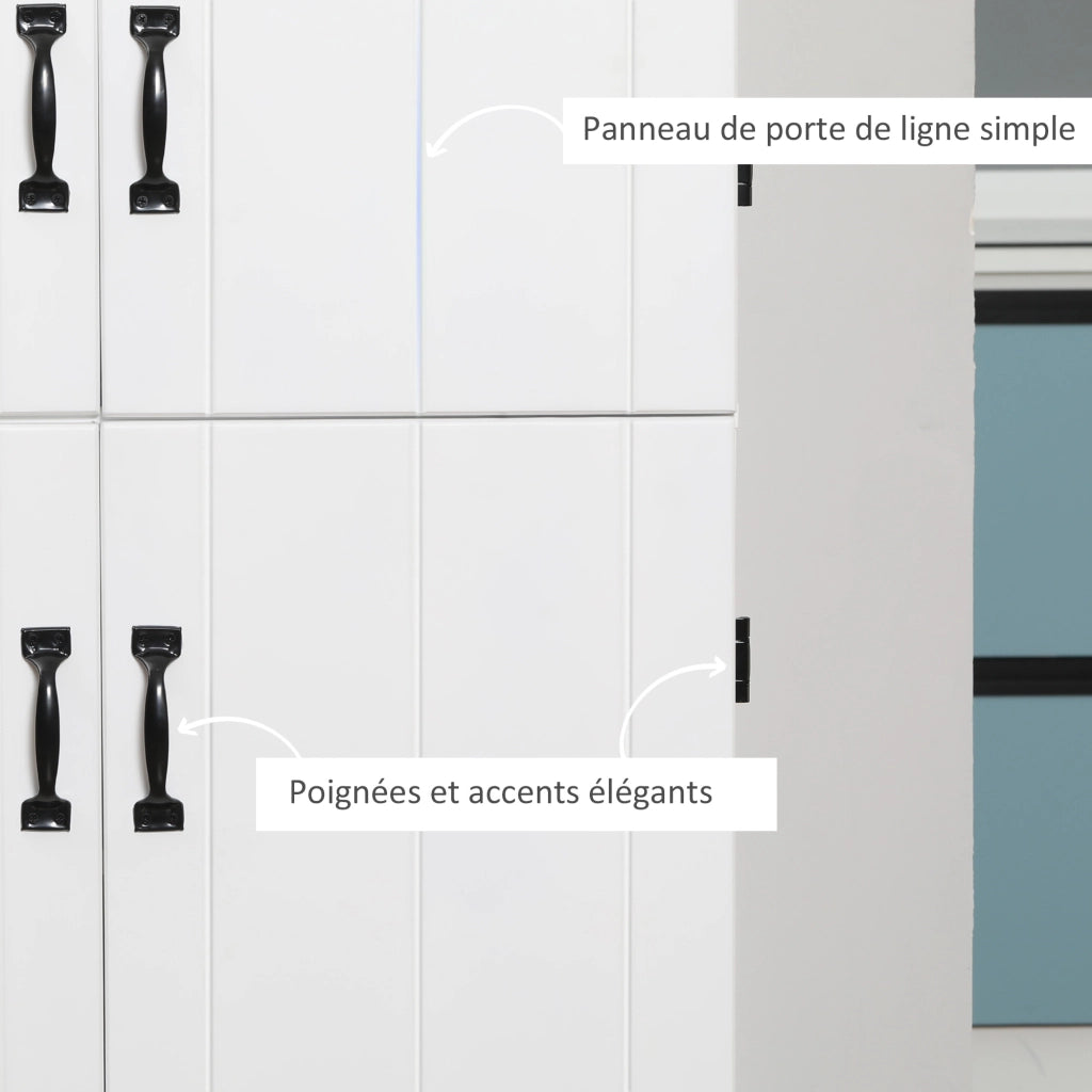 Credenza moderna con 4 ante e 6 ripiani ¨C Xylo ¨C Bianco 76x40x177 cm