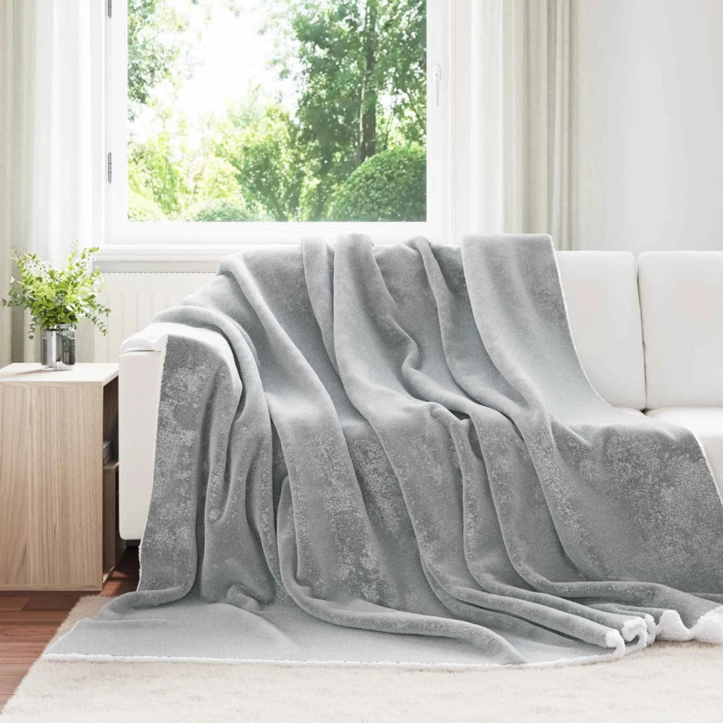 Coperta Grigio 220 x 240 cm Panno 42016987