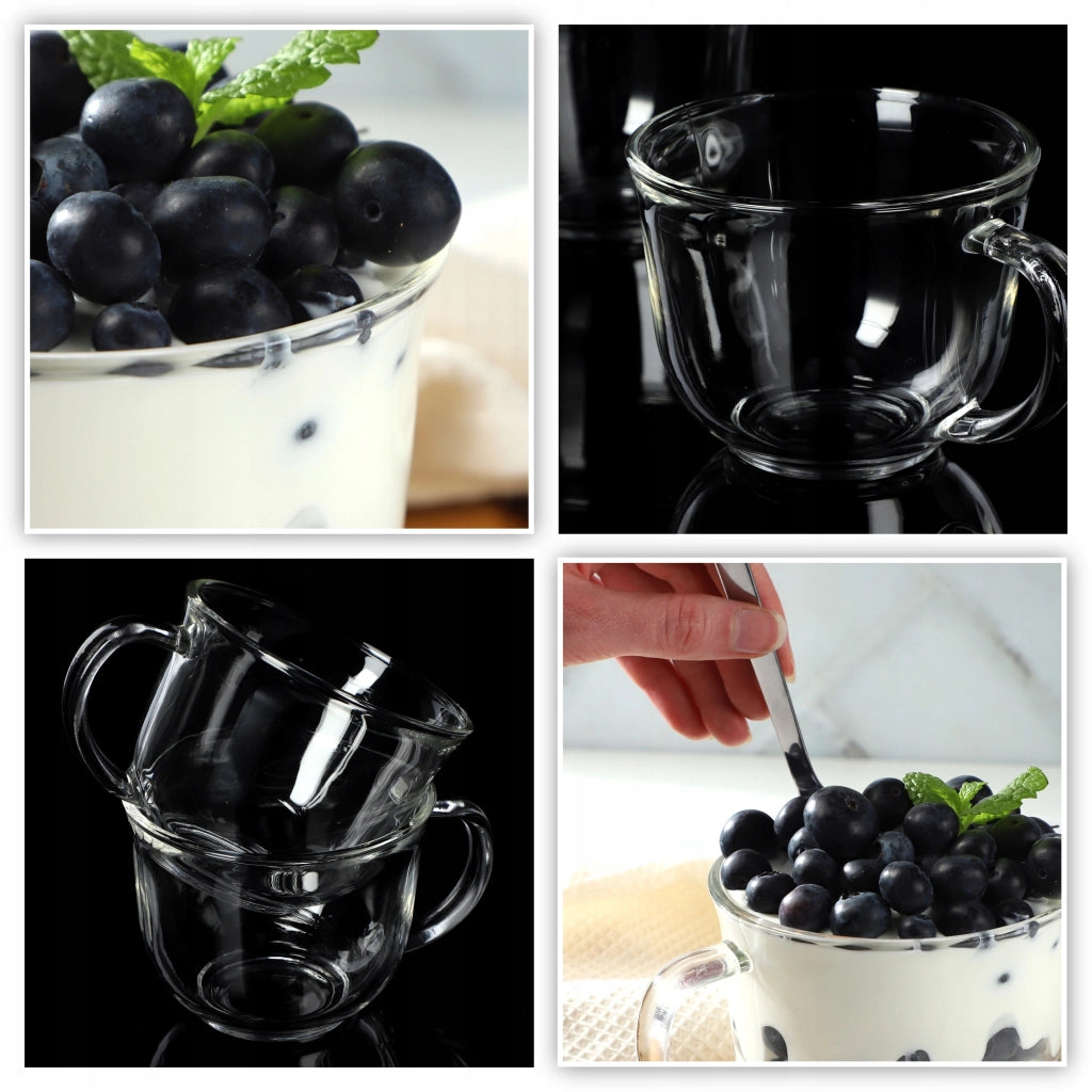 Set di 4 bicchieri da tè/caffè invernali KADAX da 480 ml con manico.