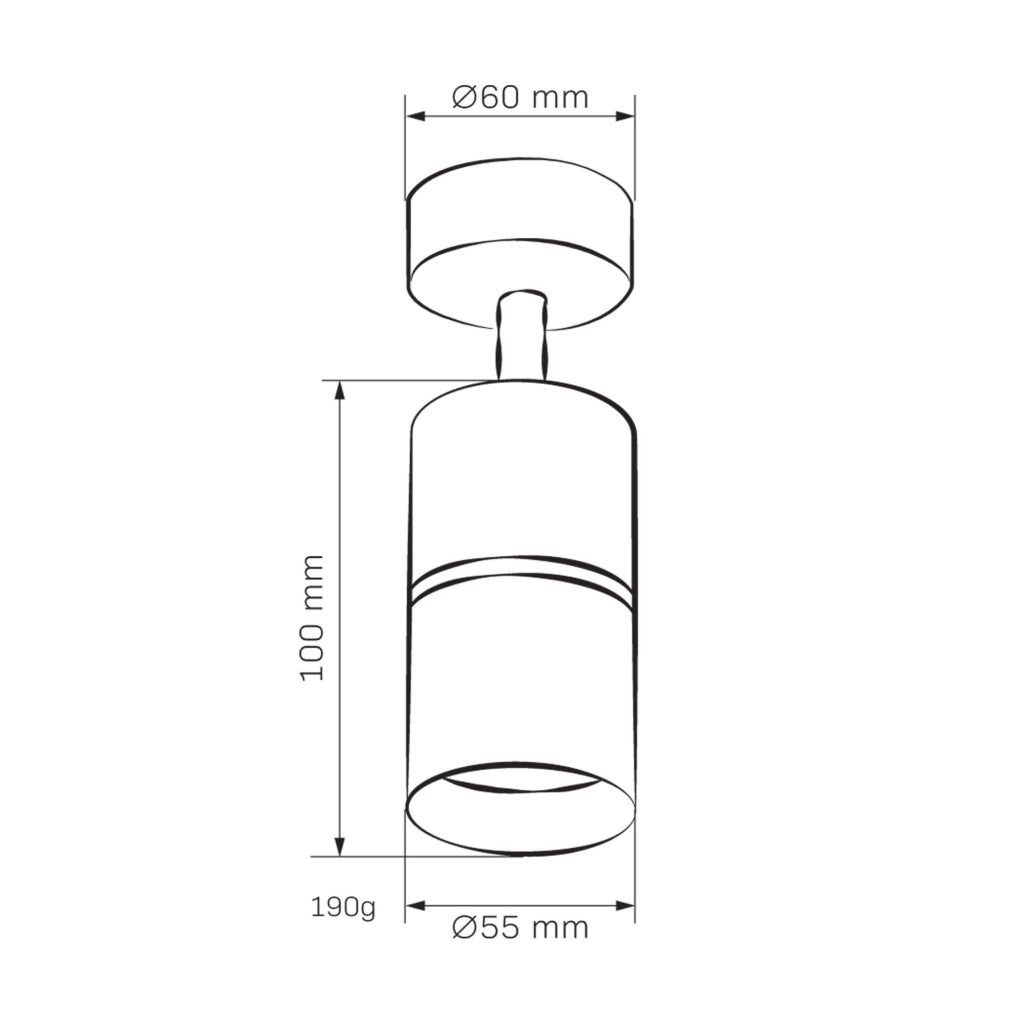 Lampada parete/soffitto BAMBOO Polux GU10 bianca orientabile
