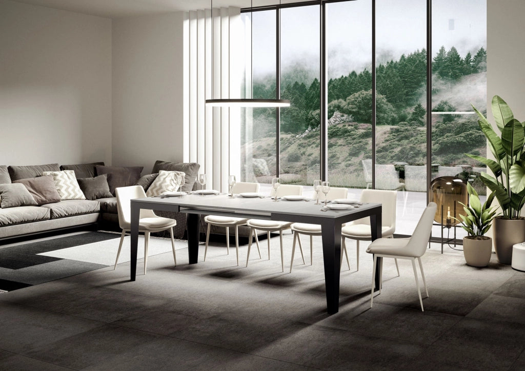 Tavolo Allungabile 120-380x90x77 cm Flame Evolution Bianco Frassino