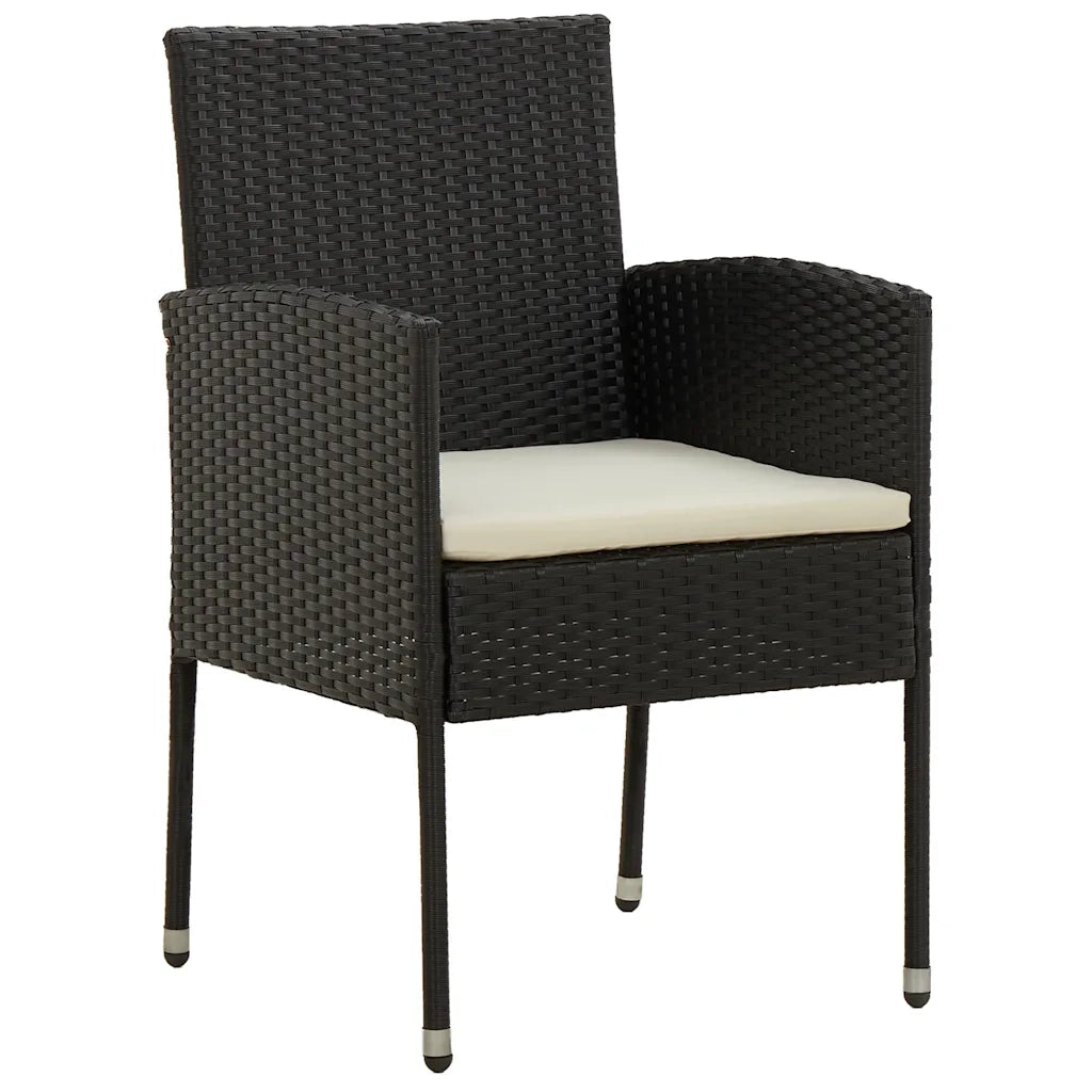 Set da Pranzo per Esterni 9 pz in Polyrattan Nero 3120110