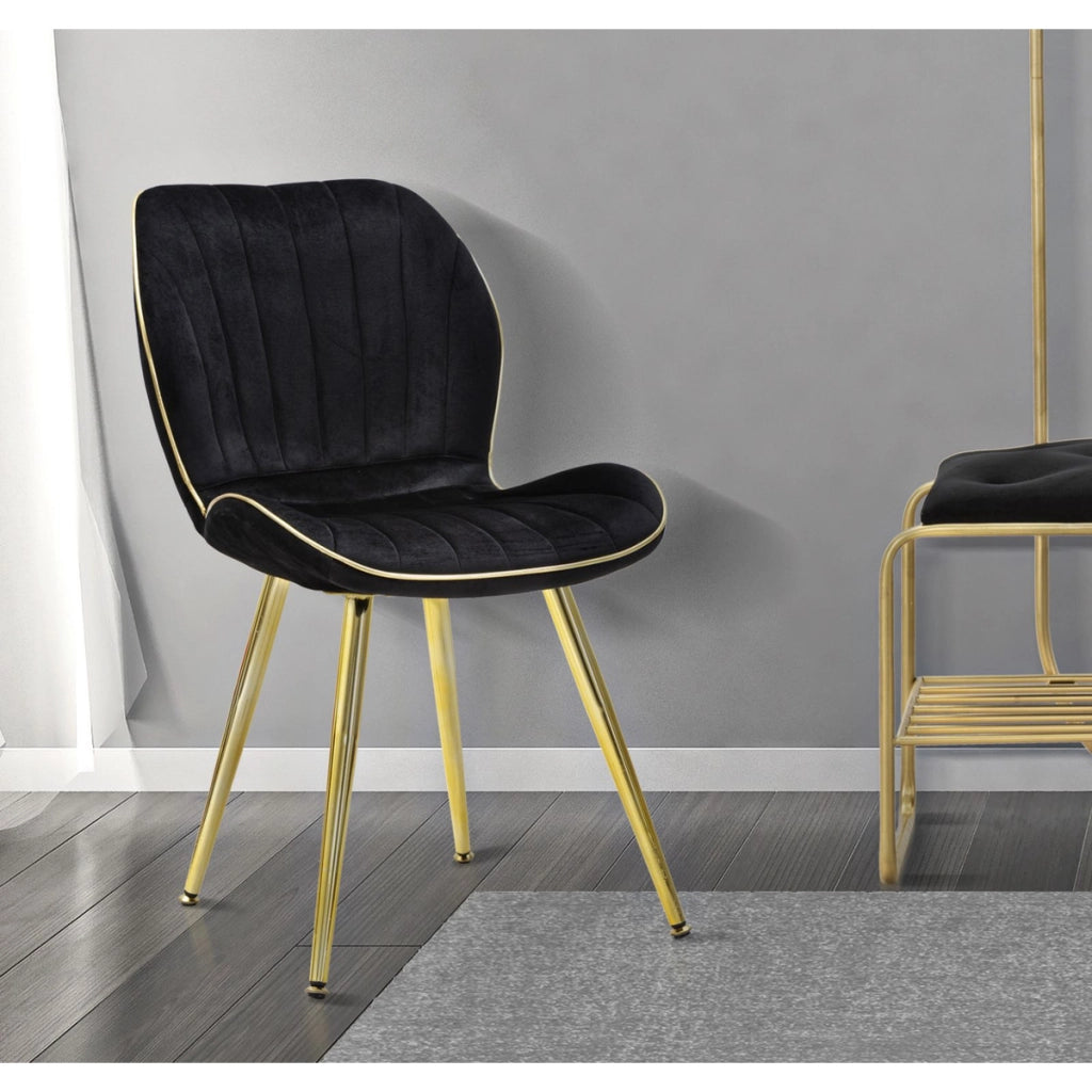 Sedia Paris Space nera e oro in velluto — set 2 pezzi