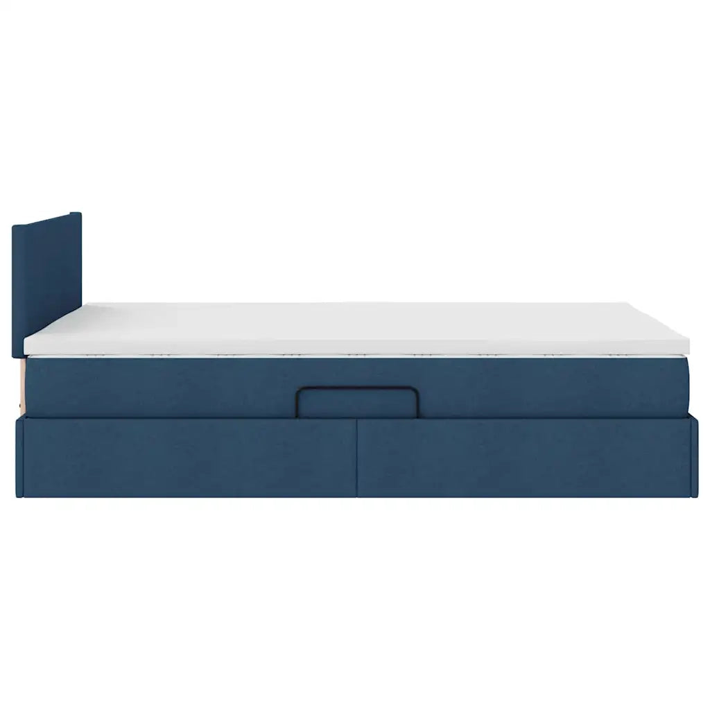 Letto con contenitore e materasso con testiera Blu 120 x 200 cm 3370442