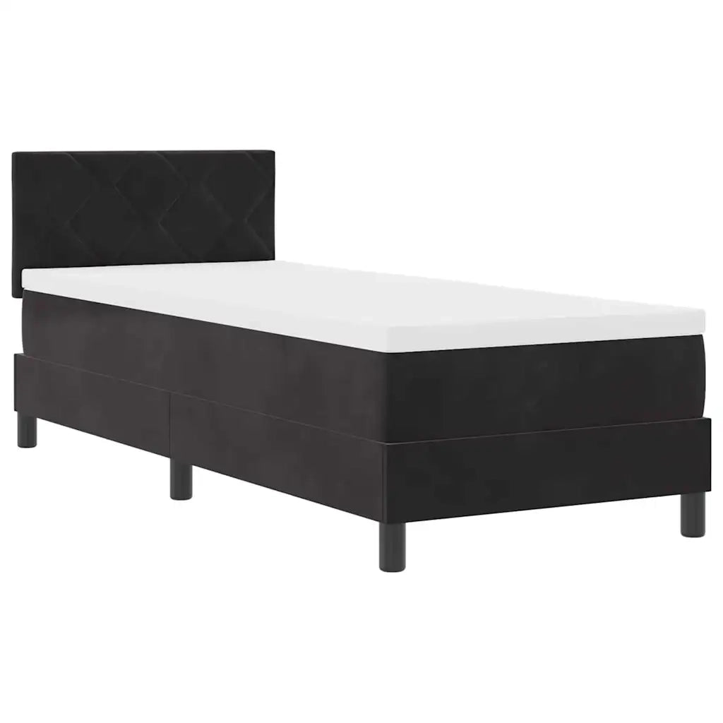 Letto a molle con materasso Nero 80 x 200 cm Velluto 3339202