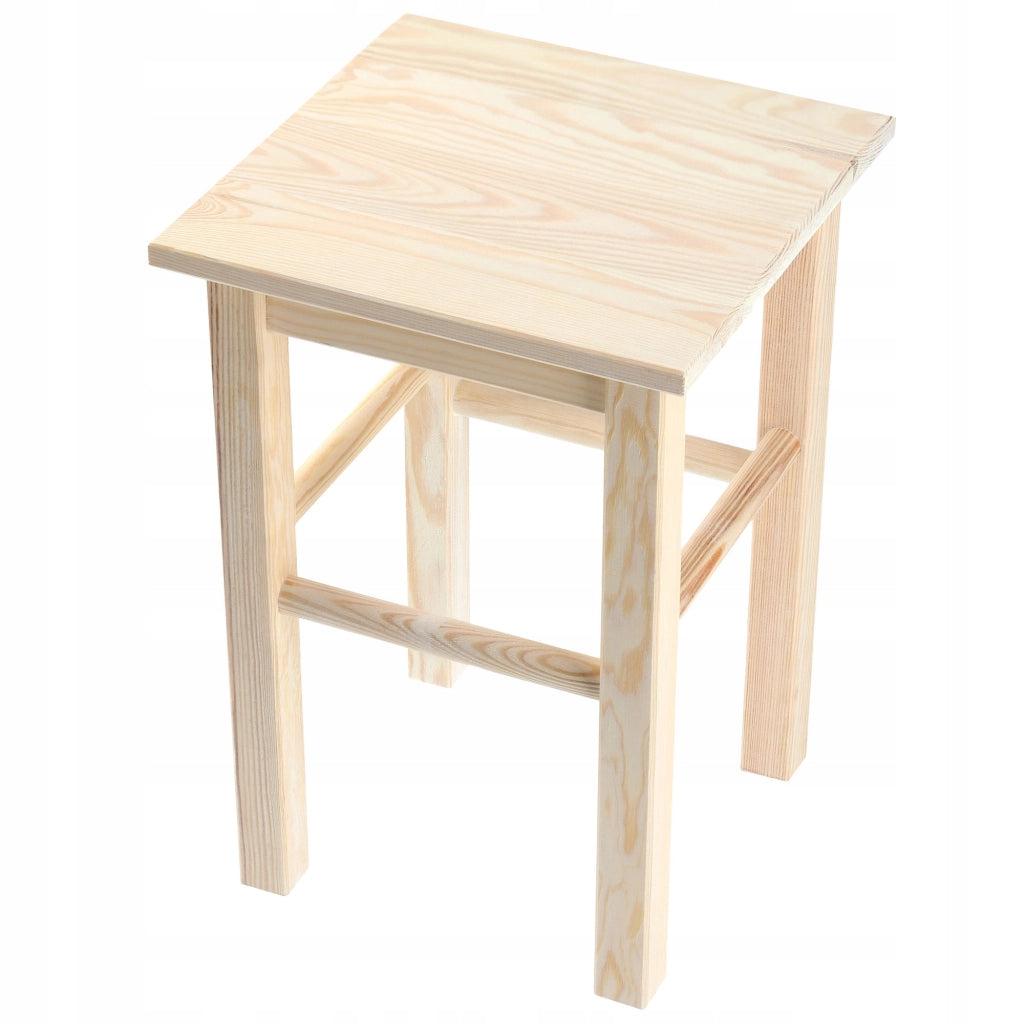 Sgabello da cucina in legno KADAX, 44 cm, robusto, bianco