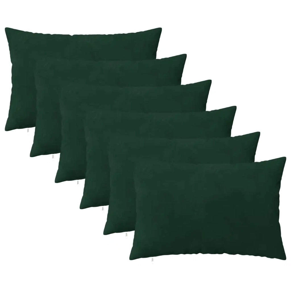 Federa 6 pcs HEERLEN Verde Scuro 50 x 80 cm Velluto 911908