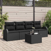 Set Divano da Giardino Nero 55 x 55 x 37 cm polyrattan