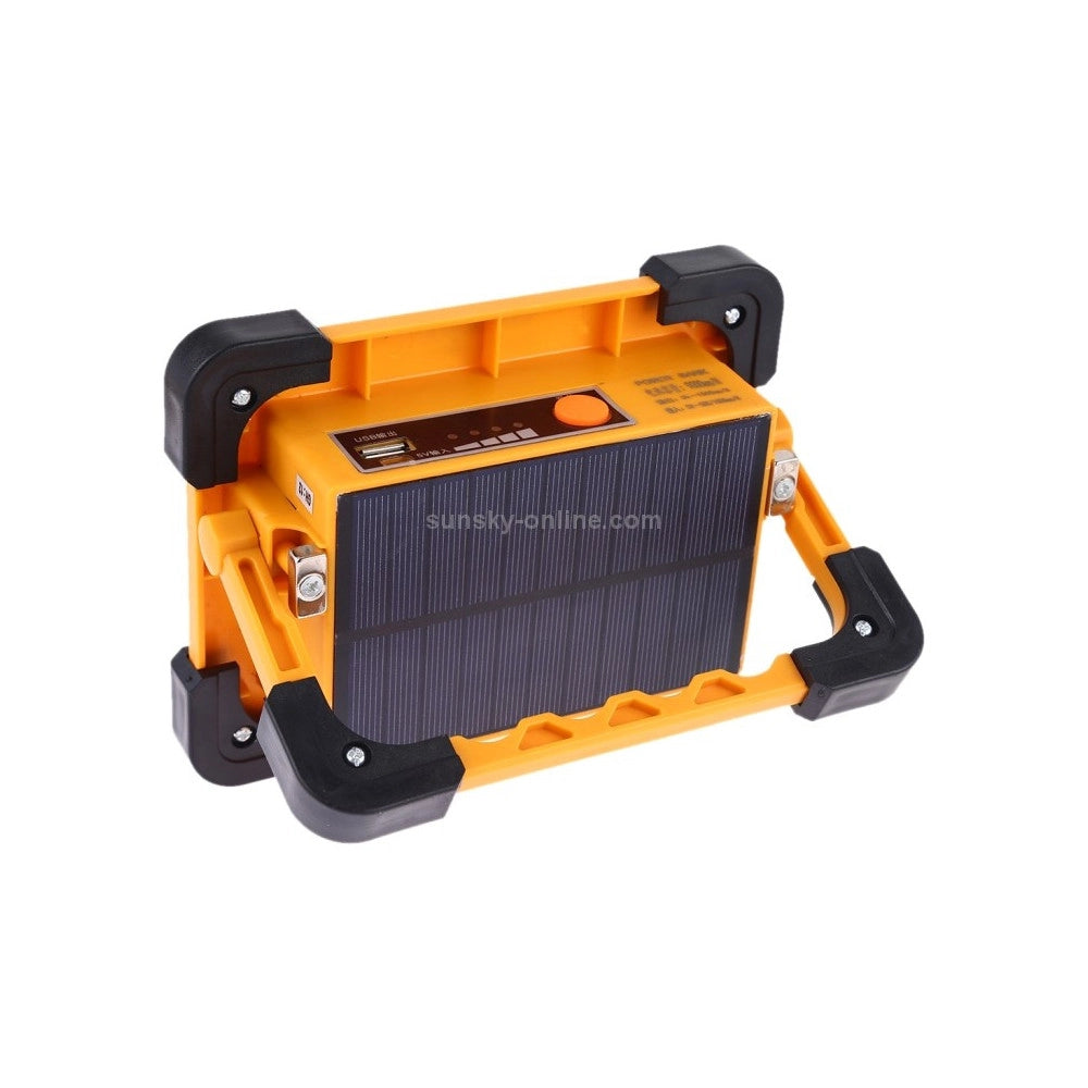 Trade Shop - Faro Luce A Led Spotlight Ricaricabile Con Pannello Solare Portatile 30w 1500lmn -