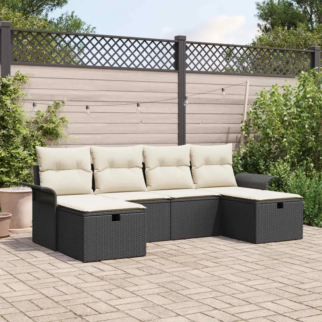 Set Divano da Giardino con cuscino 6 pcs Poly Rattan 3360248