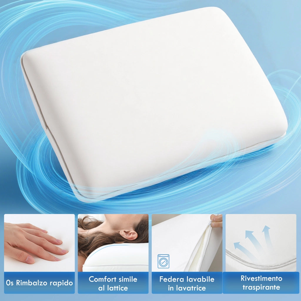 Cuscino Memory Foam ¨C Xylo ¨C 60x40x10 cm Bianco Crema