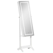 Armadio per Gioielli con Luci LED ¨C Minimal ¨C Bianco 46x36,5x151,5 cm