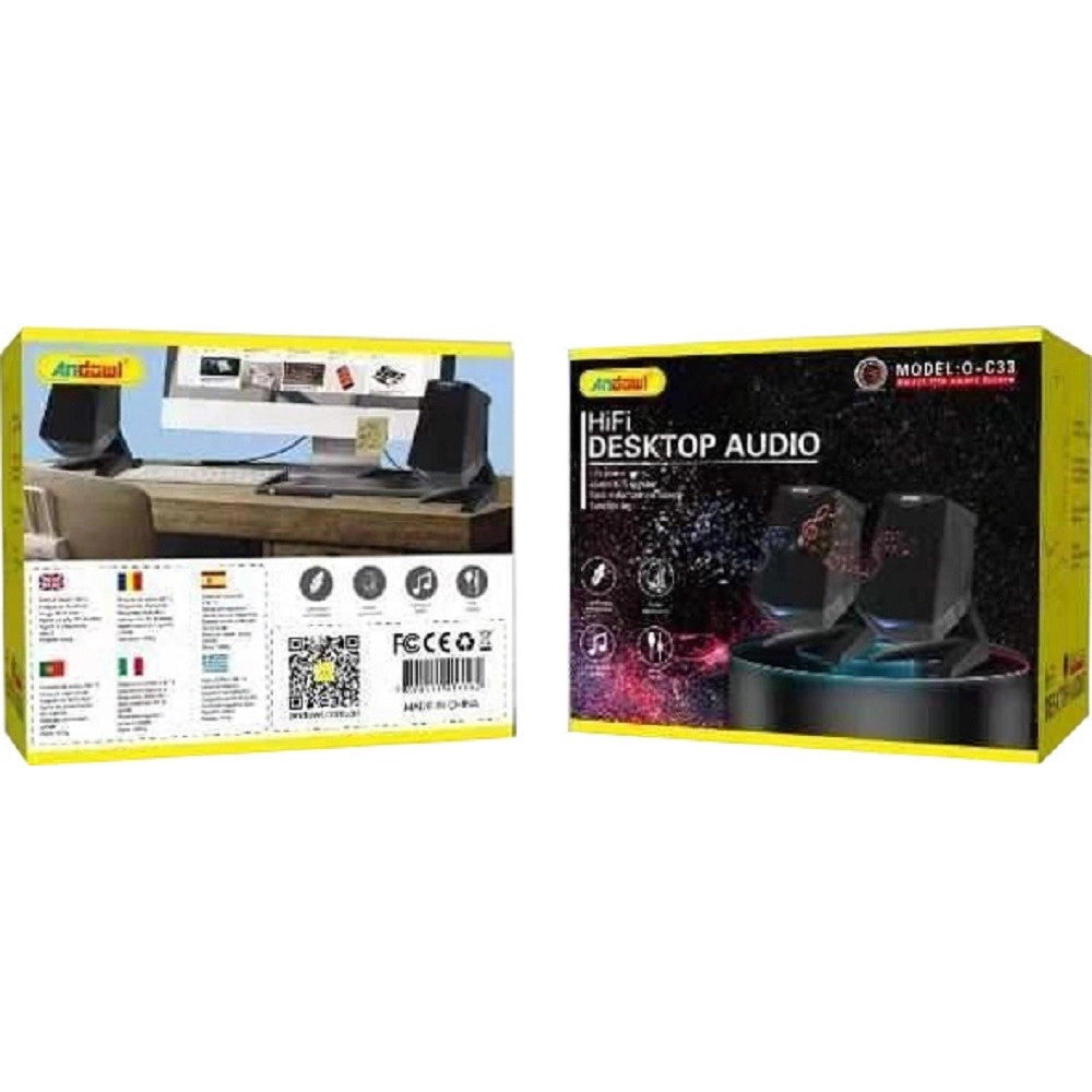 Trade Shop - Altoparlanti 2.0 Per Computer Notebook 3w X 2 Con Illuminazione A Led Usb Q-c33 -