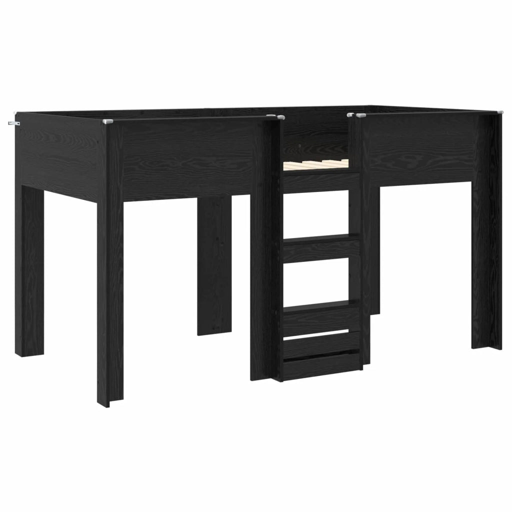 Letto a Castello per Bambini Rovere Nero 100 x 200 cm