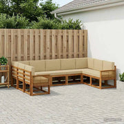 Set di divani da esterno 9 pz Naturale e Beige 3385539