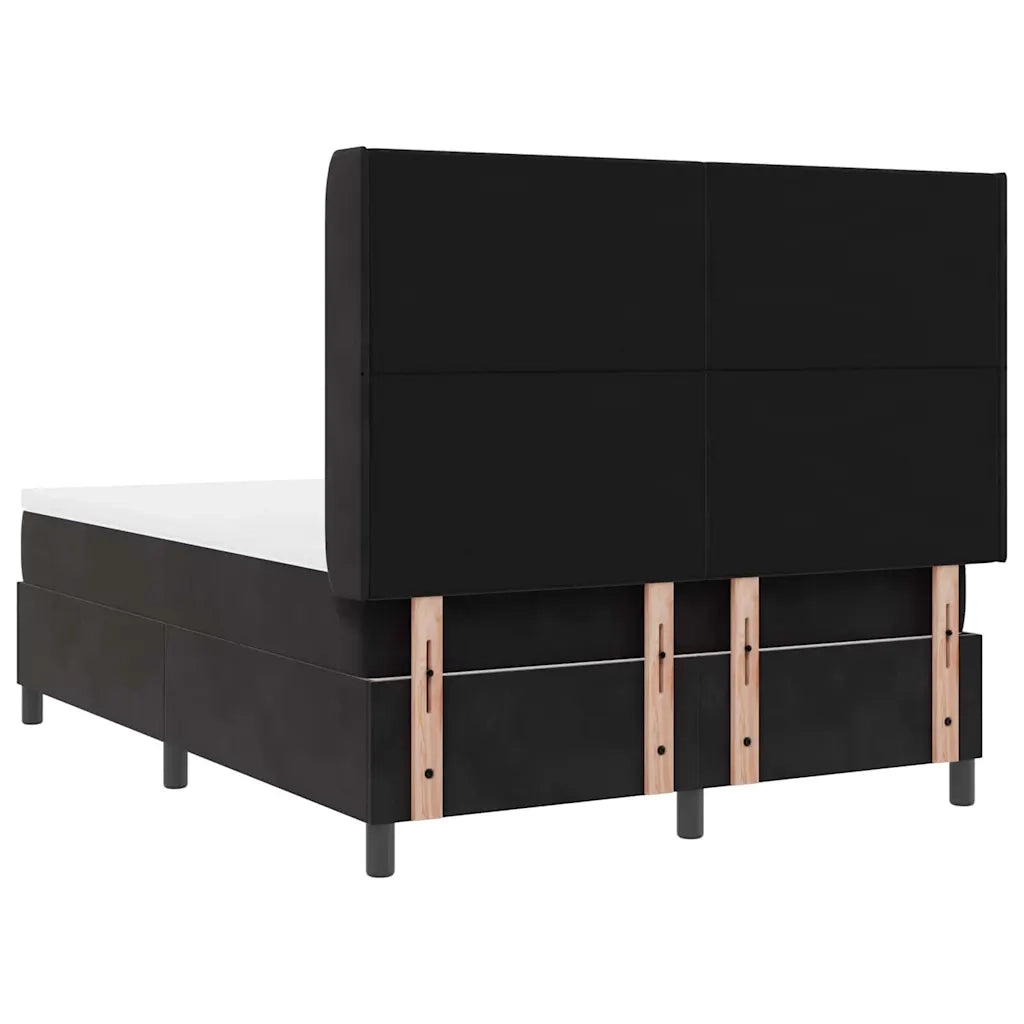 Letto a molle con strisce LED Nero 140 x 200 cm Velluto 3343870