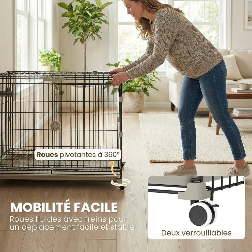 Cage per Cani ¨C Minimal ¨C Nero 75.5x46x64.5cm