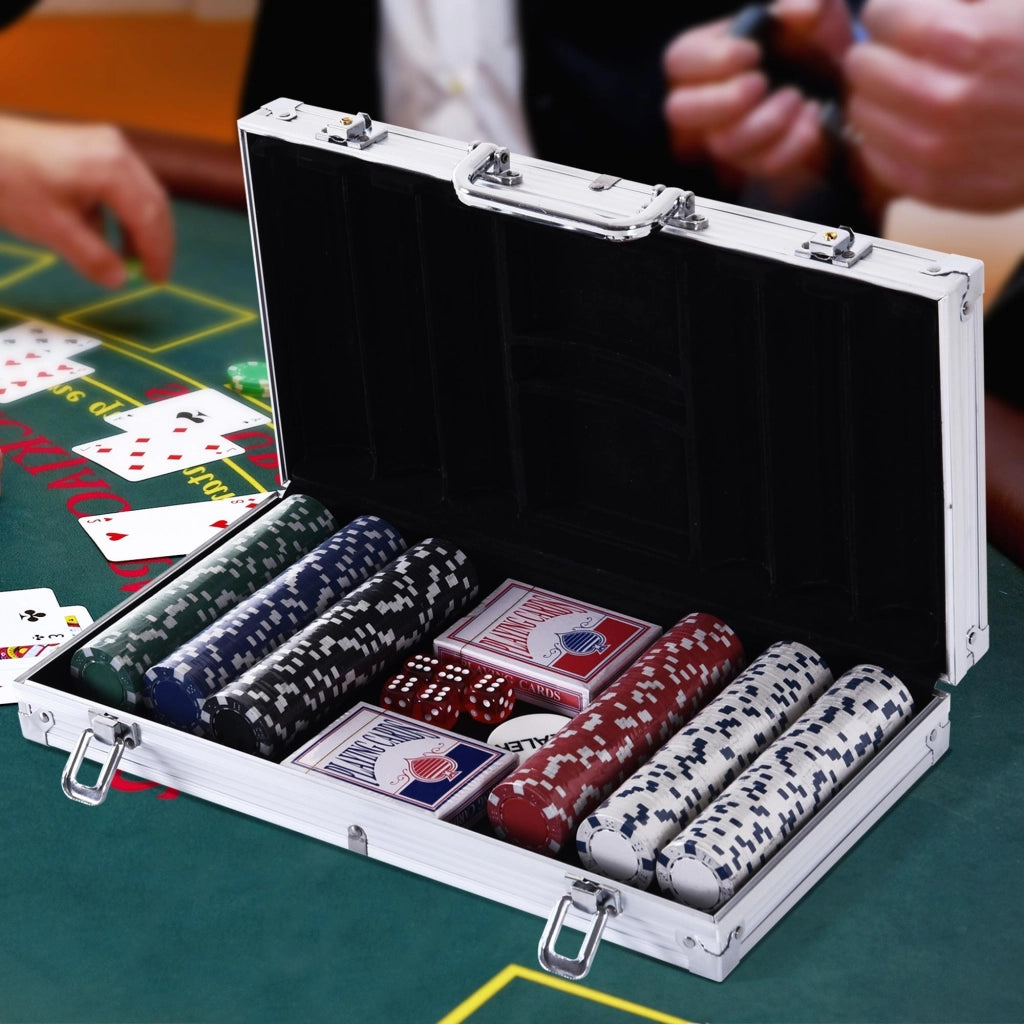 Set da Poker con 300 Fichas ¨C Minimal ¨C Aluminio