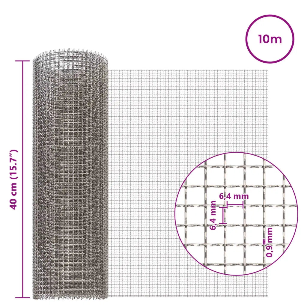 Rete per schermatura 40 x 1000 cm 3 Mesh Argento 42039631