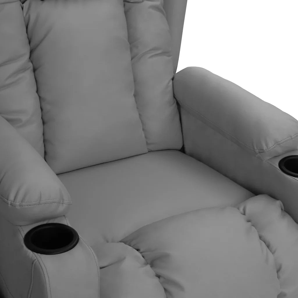 Poltrona | Sedia Relax Reclinabile Grigia in Similpelle