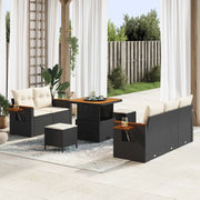 Set Divano da Giardino 8 pcs Nero polyrattan 3362985