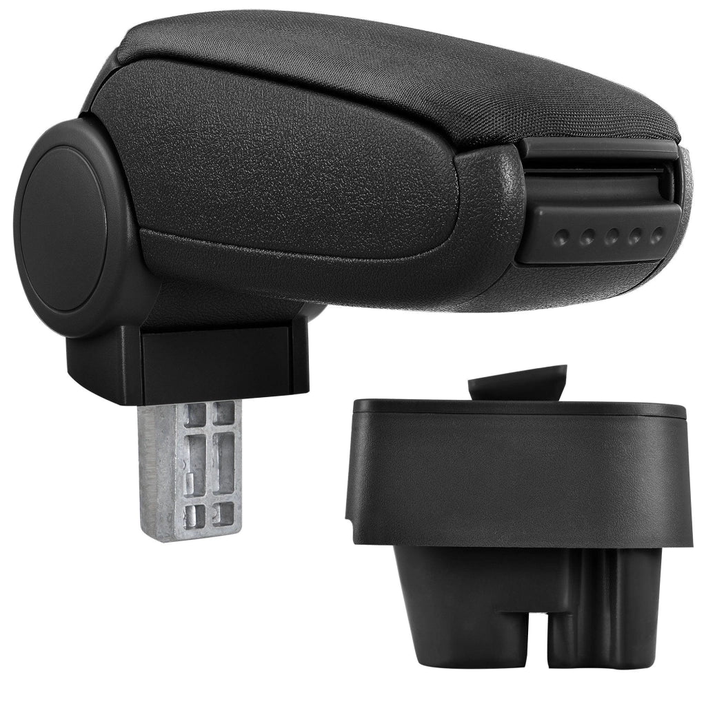 Bracciolo centrale per PEUGEOT 207 207 SW 207 CC - con vano portaoggetti - imbottito - tessuto - nero 03_0000610