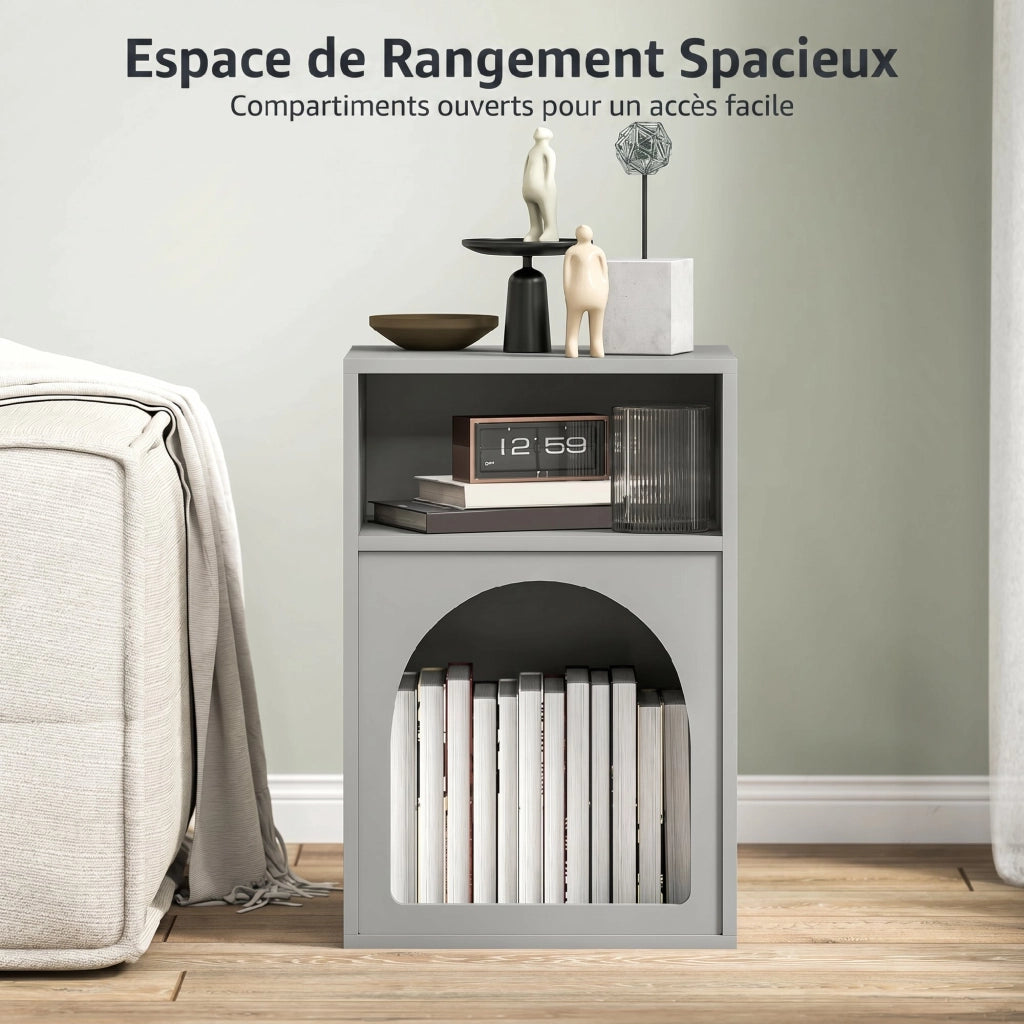 Comodino ¨C zephmum ¨C grigio 40x30x60 cm