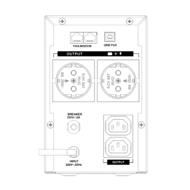 UPS Gruppo di continuità monofase 1200VA 720W