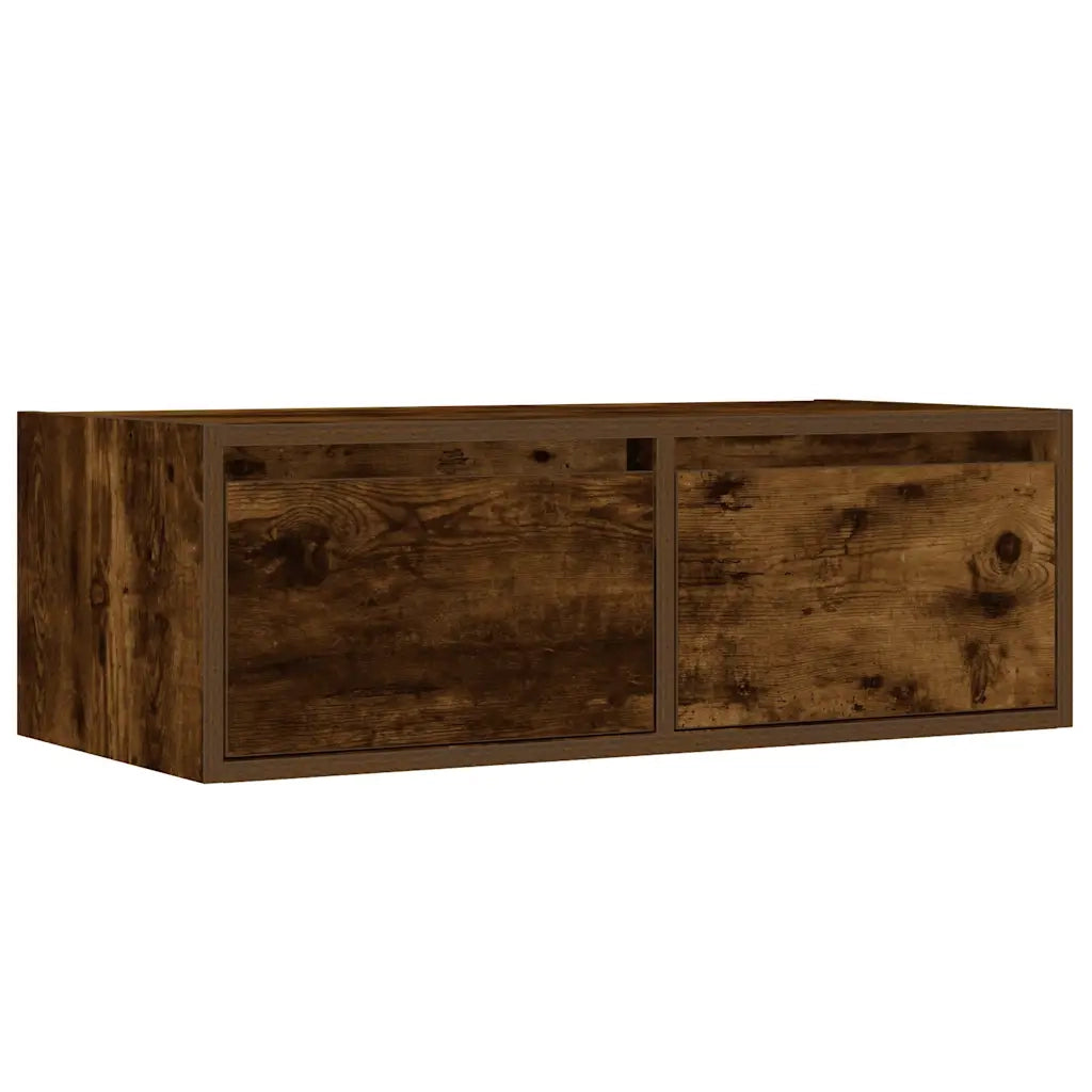 Mobile Porta TV con Luci LED-Mobile per TV-Credenza TV Rovere Fumo 75x35,5x25 cm