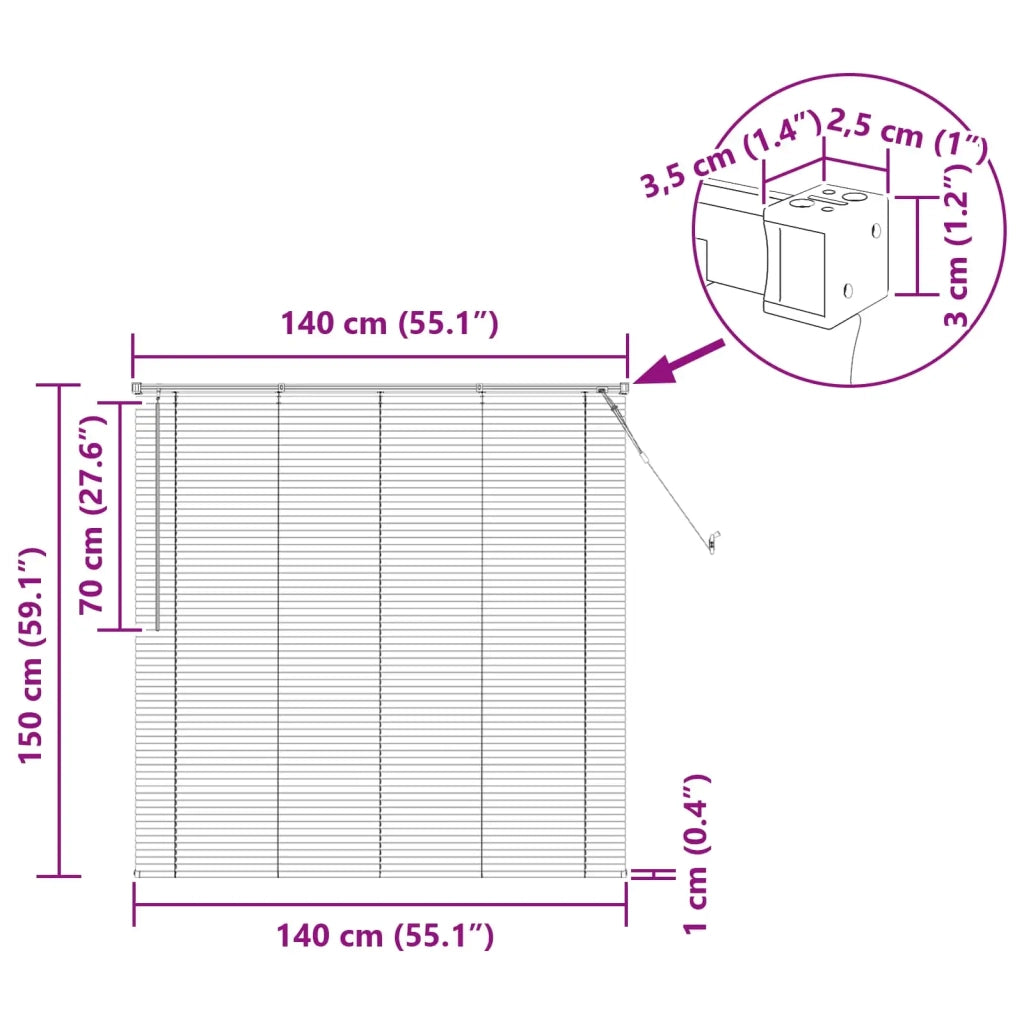 Tenda Veneziana | Tenda a lamelle Grigio Argento 150 x 140 cm 25 mm PVC
