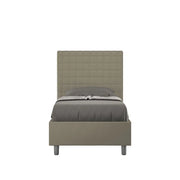 Letto singolo con rete imbottito 90x210 similpelle cappuccino Sunny