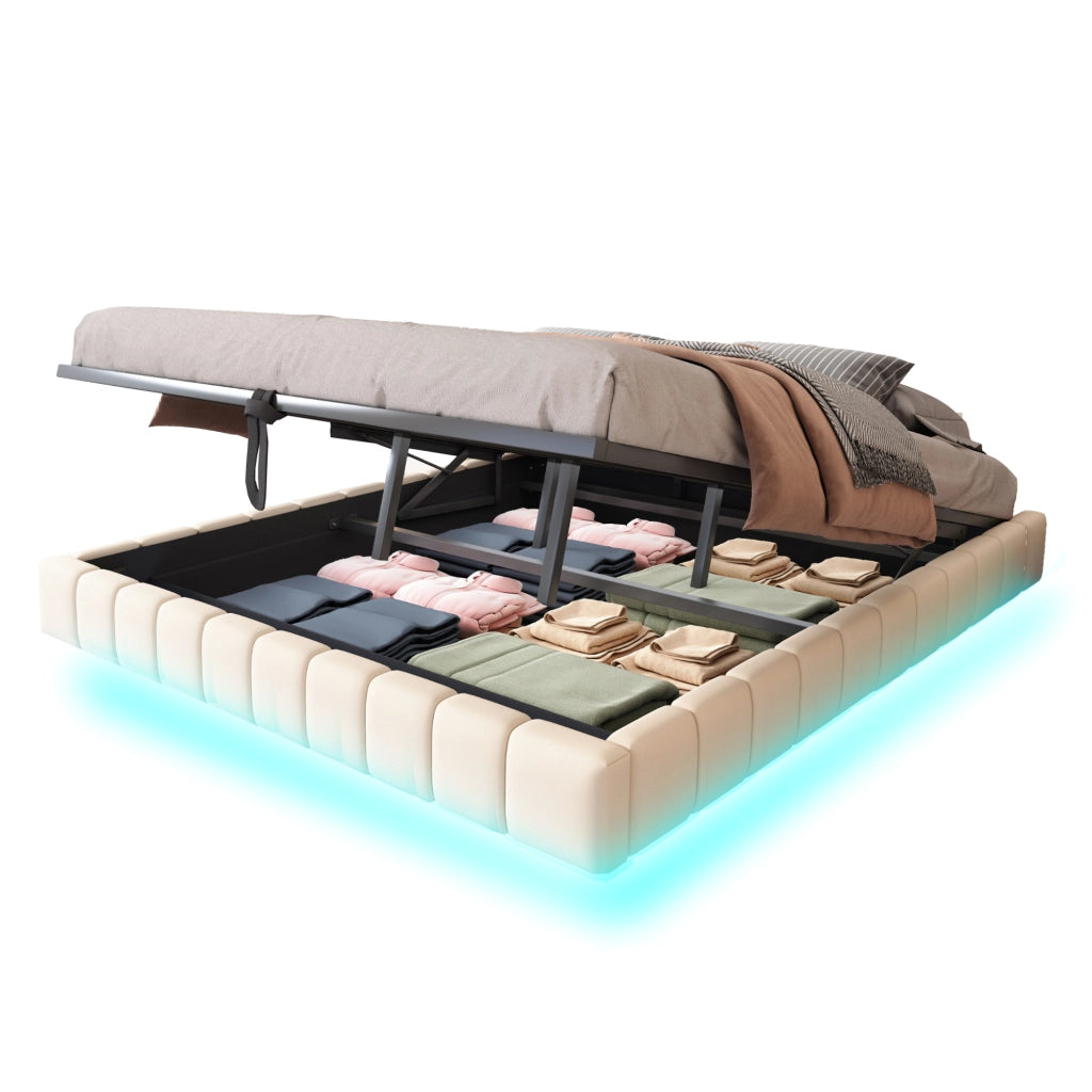 letto imbottito lino beige 180 x 200 cm