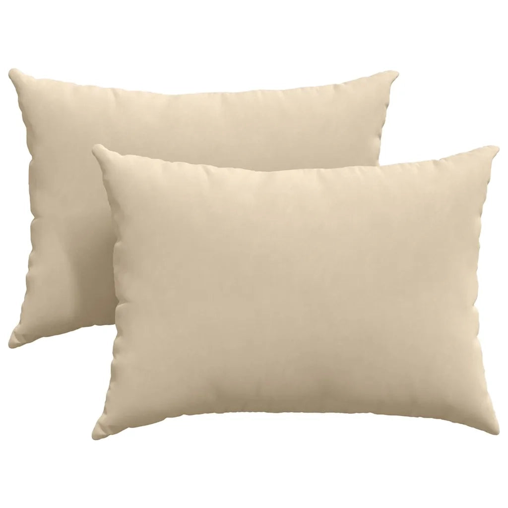 Cuscini da Divano 2 pz-Set di 2 Cuscini per Sofa Crema 70 x 50 cm Tessuto 509173
