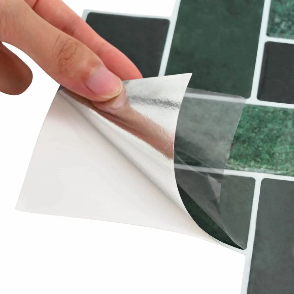 Piastrella a Spina di Pesce 10 pcs Verde Scuro 30 x 30 cm 42046189